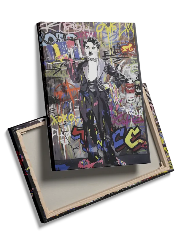 Chaplin med Graffiti og Spray