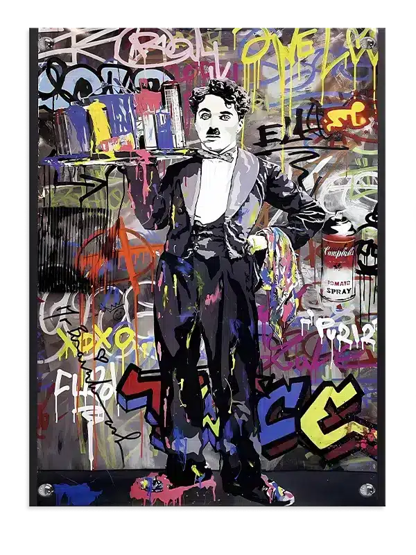 Chaplin med Graffiti og Spray