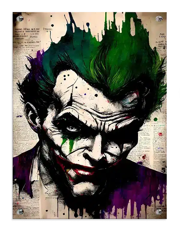Joker Portræt med Grøn Hår