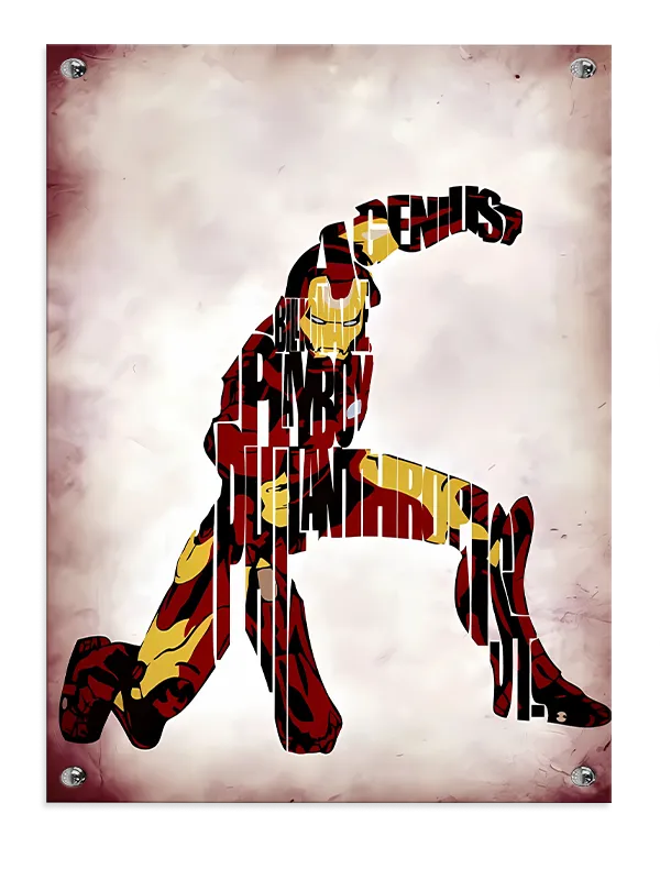 Iron Man Typografi Silhuet