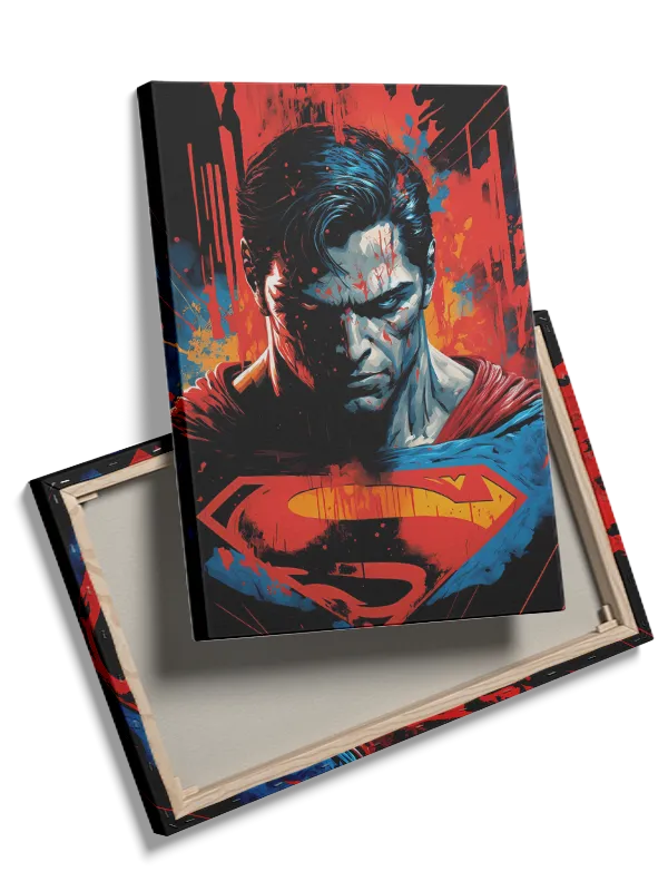 Superman Portræt med Farvesprøjt