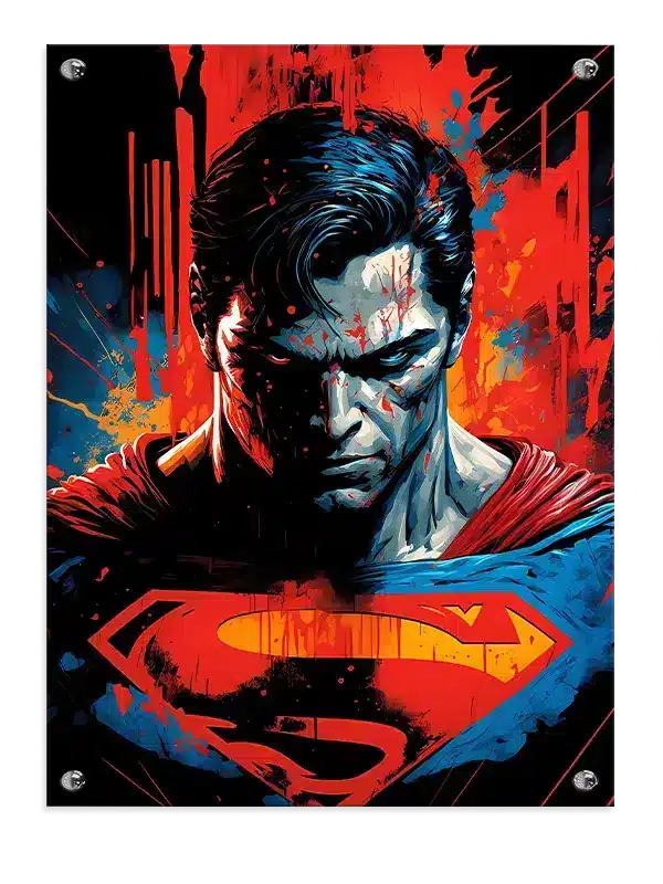 Superman Portræt med Farvesprøjt
