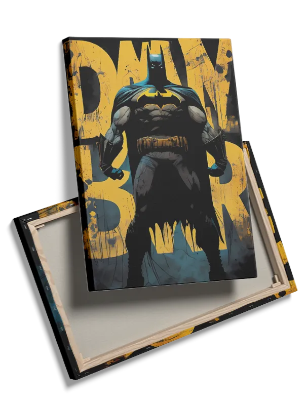 Batman Silhuet med Gul Typografi