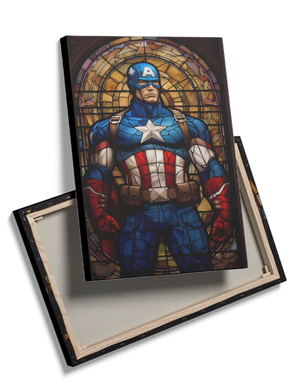 Captain America Glasmaleri Portræt