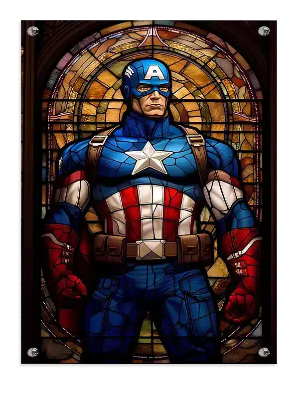 Captain America Glasmaleri Portræt