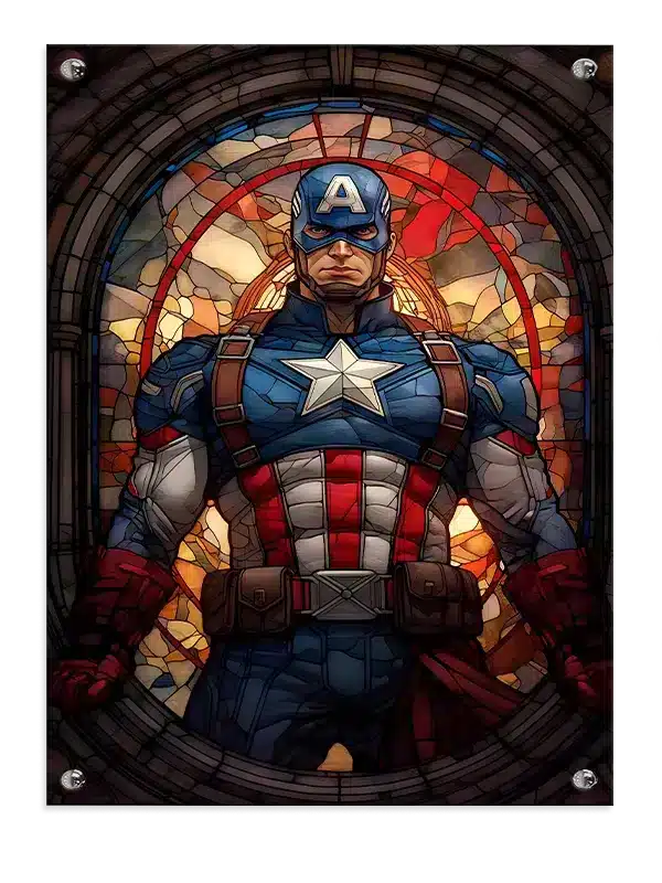Grafisk Captain America Glasmaleri Portræt