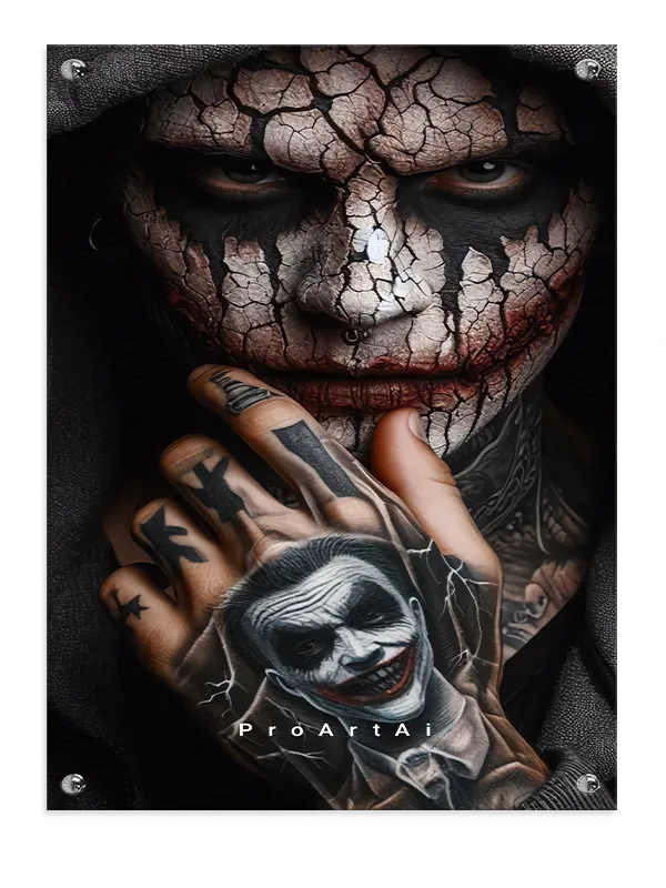 Revnet Clownportræt med Tatoveringer