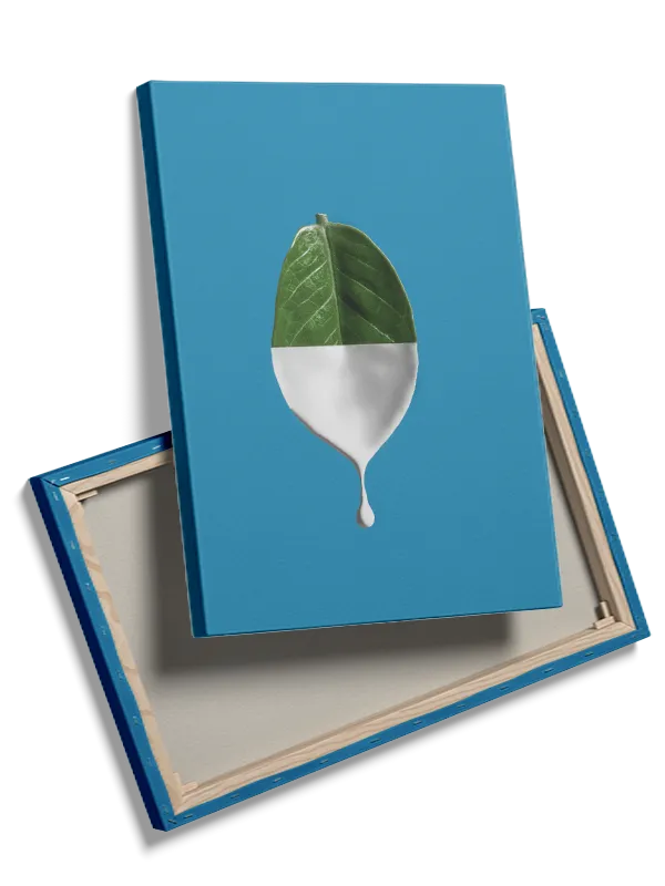 Blad dråbe væske med minimalisme farveflade
