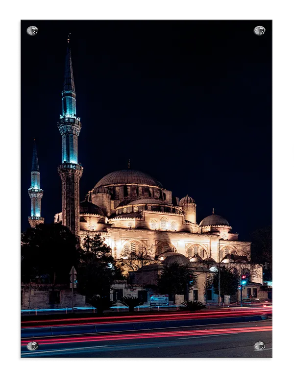 Istanbul Nighttime Mosque View