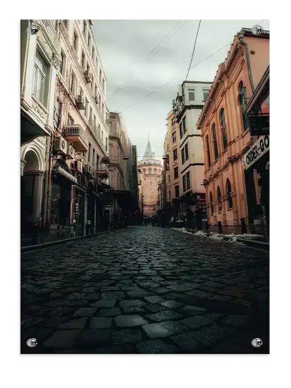 Historic Street With Tower