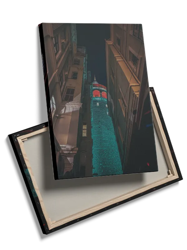 Nighttime Urban Tower View