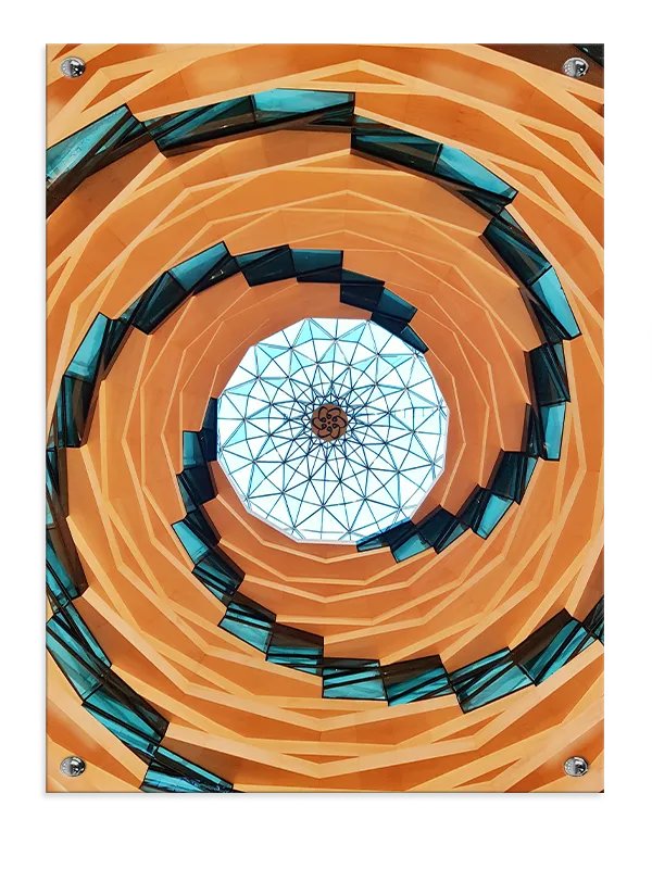 Spiral Ceiling View With Glass