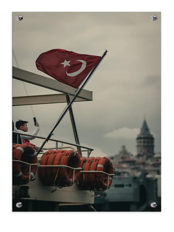 Turkish Flag On Boat