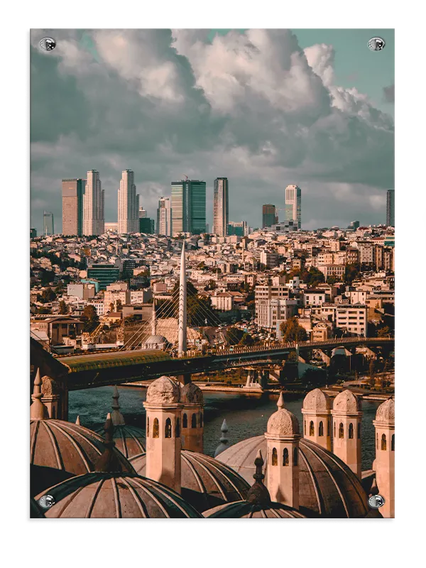 Urban Cityscape With Bridge