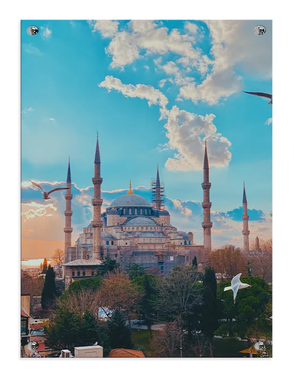 Historic Mosque Under Blue Sky