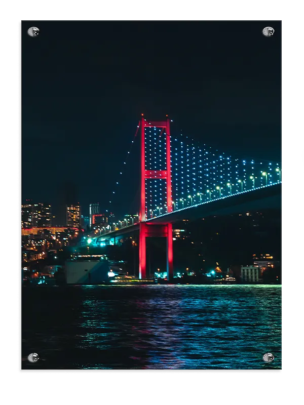 Illuminated Night Bridge Scene