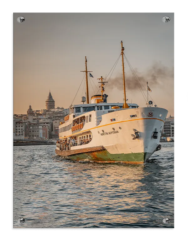 Classic Ferry Boat At Sunset
