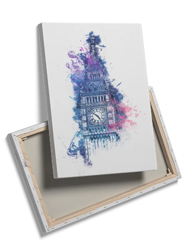 Farverig Big Ben Akvarel Plakat