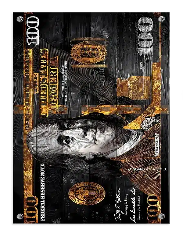 Pengeseddel portræt tal med collage typografi tekstur