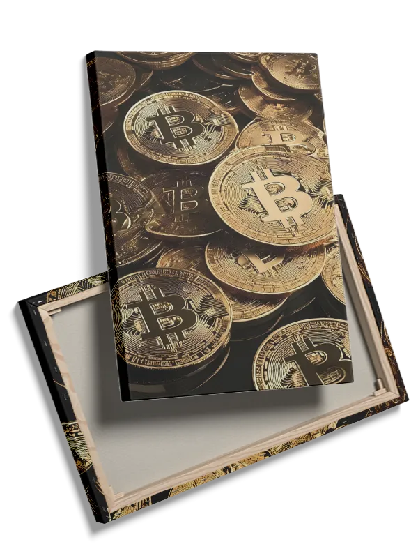 Bitcoin-mønter med mønster refleksioner tekstur