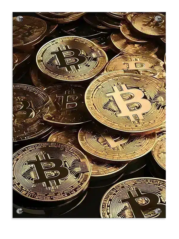 Bitcoin-mønter med mønster refleksioner tekstur