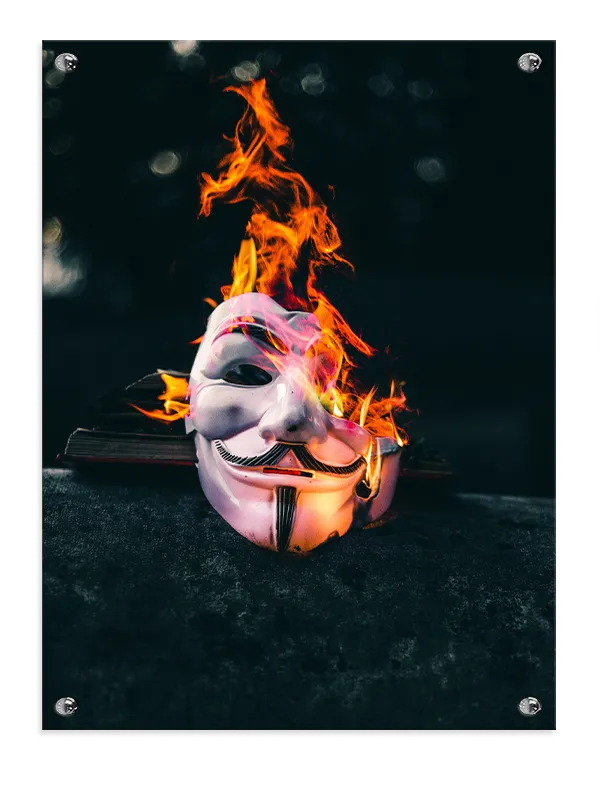 Brændende Guy Fawkes Maske