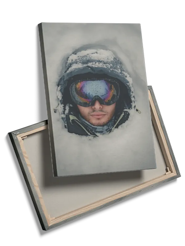 Snowboarder i Sne med Goggles