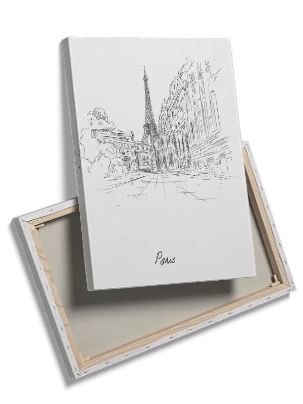 Paris Street Sketch Illustration