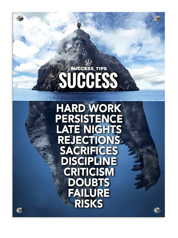Succes Gennem Arbejde Plakat