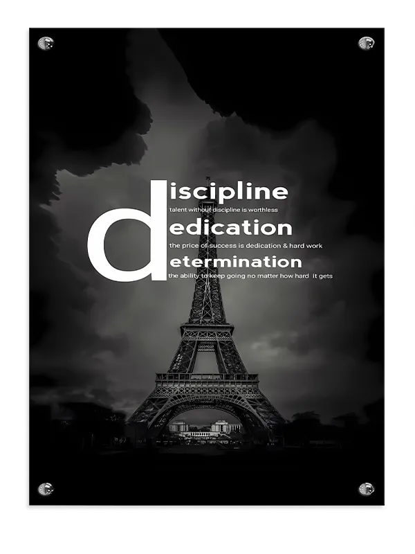 Disciplin Dedikation Determination Plakat