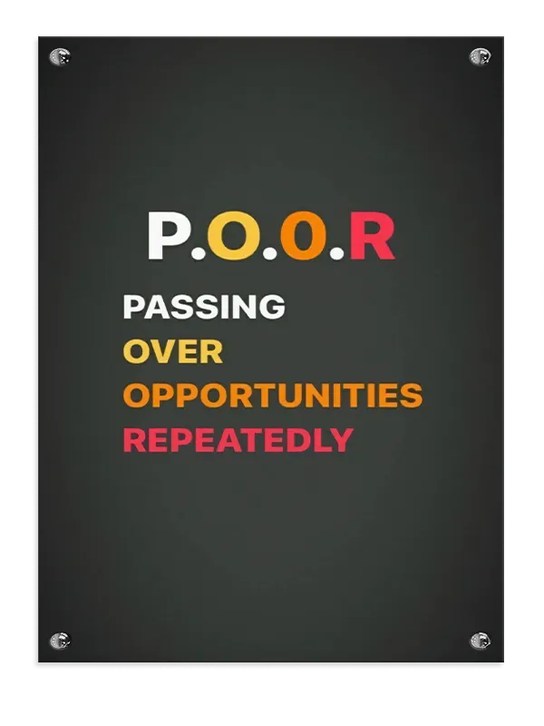 Motiverende P.O.O.R Plakat