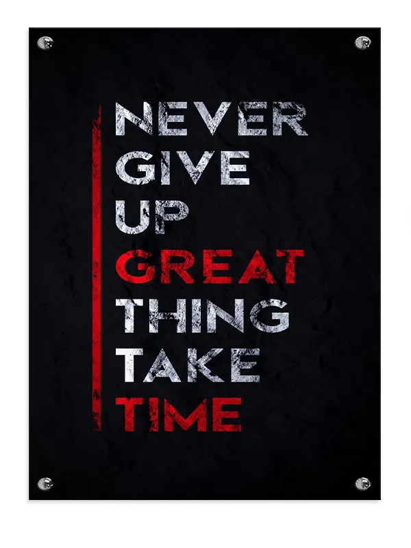 Motiverende Aldrig Giv Op No1 Plakat