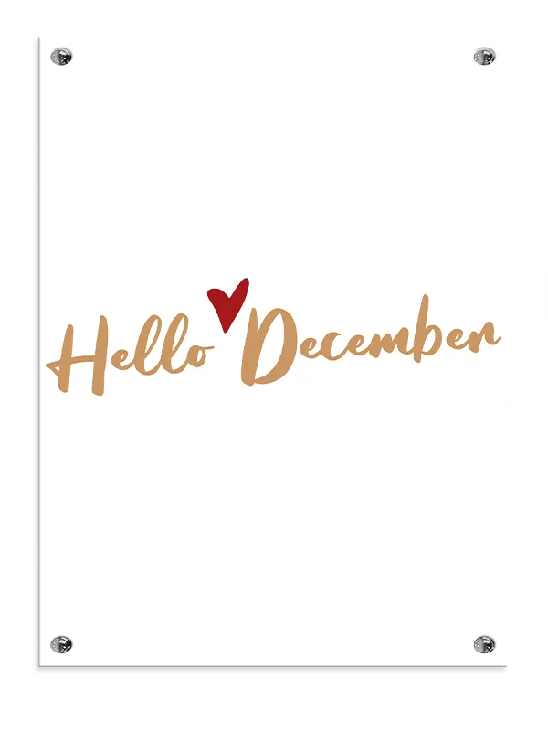 Hello December Minimalistisk Plakat