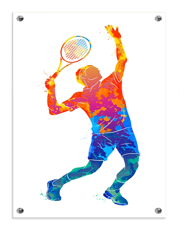 Farverig Tennisaction i Bevægelse