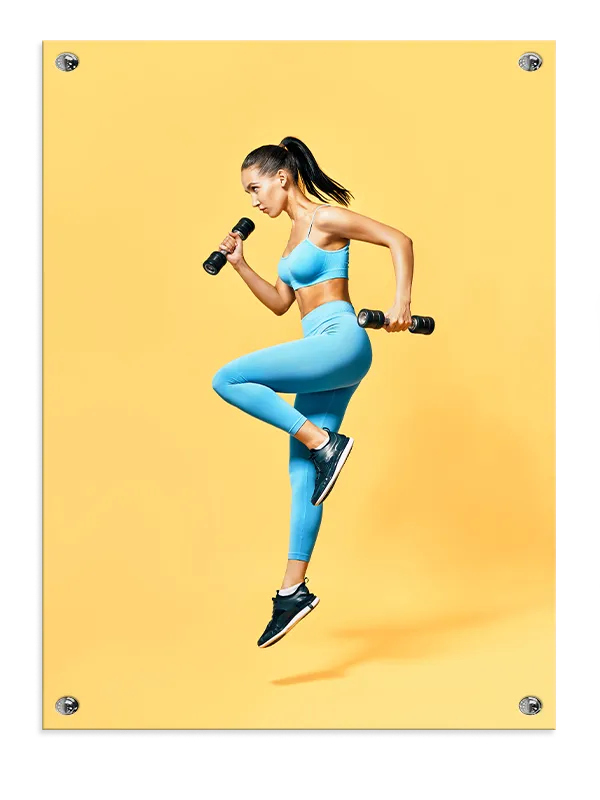 Energisk Fitness i Farverig Bevægelse
