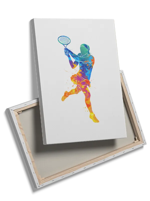 Farverig Tennisspiller i Bevægelse