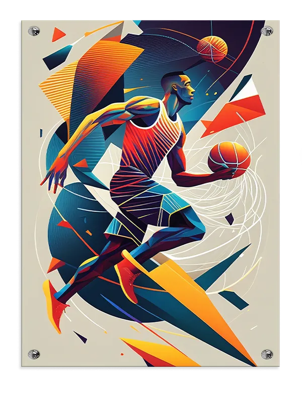 Dynamisk Basketball i Farverig Bevægelse
