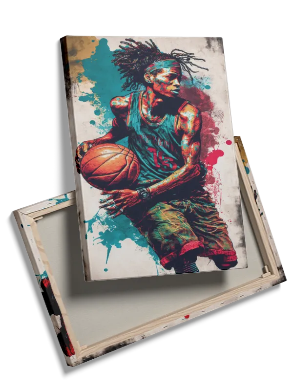 Dynamisk Basketballspiller i Fart