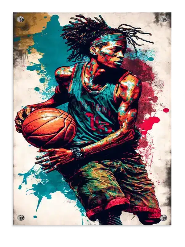 Dynamisk Basketballspiller i Fart