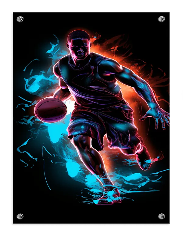 Dynamisk Basketball i Neonfarver