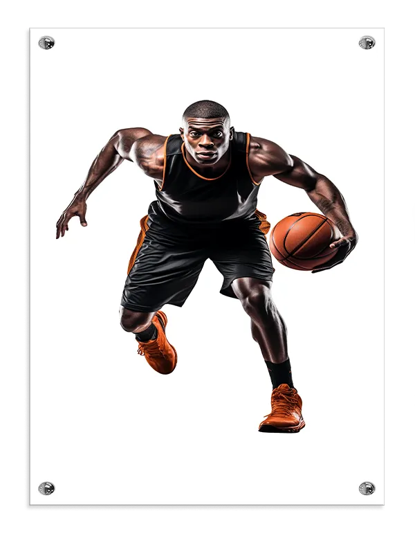 Dynamisk Basketballspiller i Fart