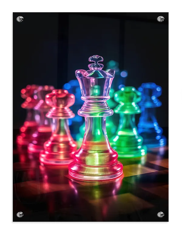Skakbrikker med bokeh refleksioner farver