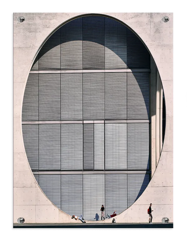 Cirkelformet Facade med Lameller