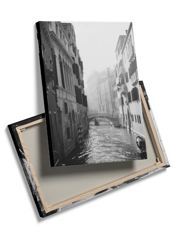 Black And White Canal View