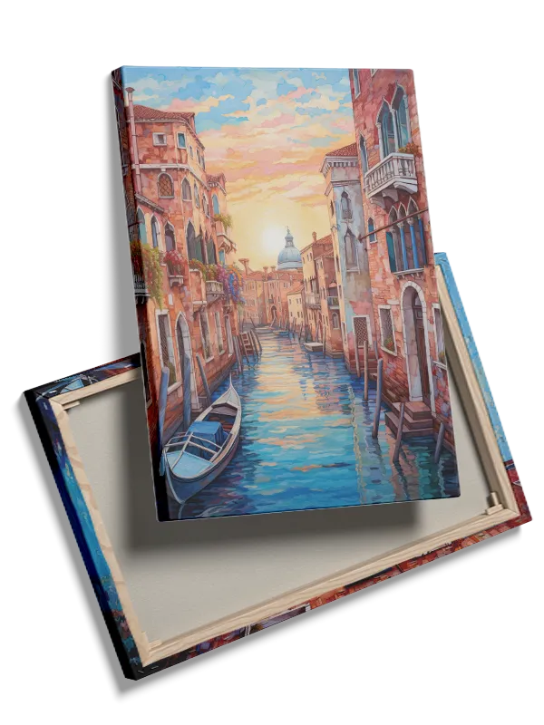 Venetian Canal Sunset Scene