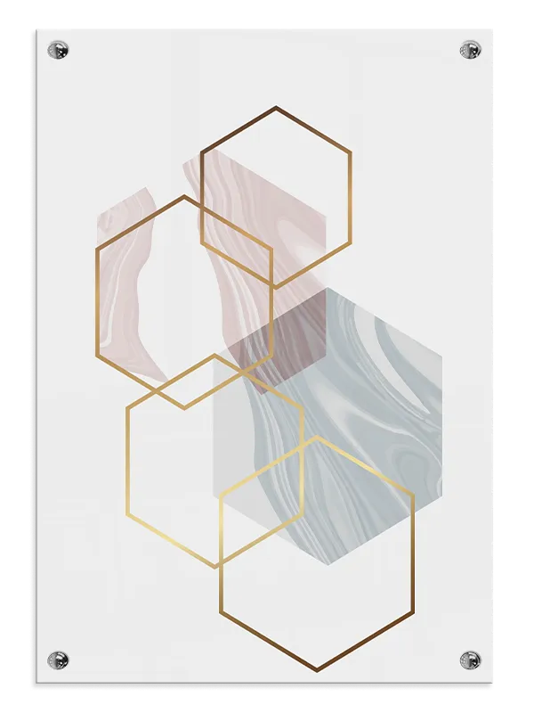 Marbled Hexagon Layers Plakat