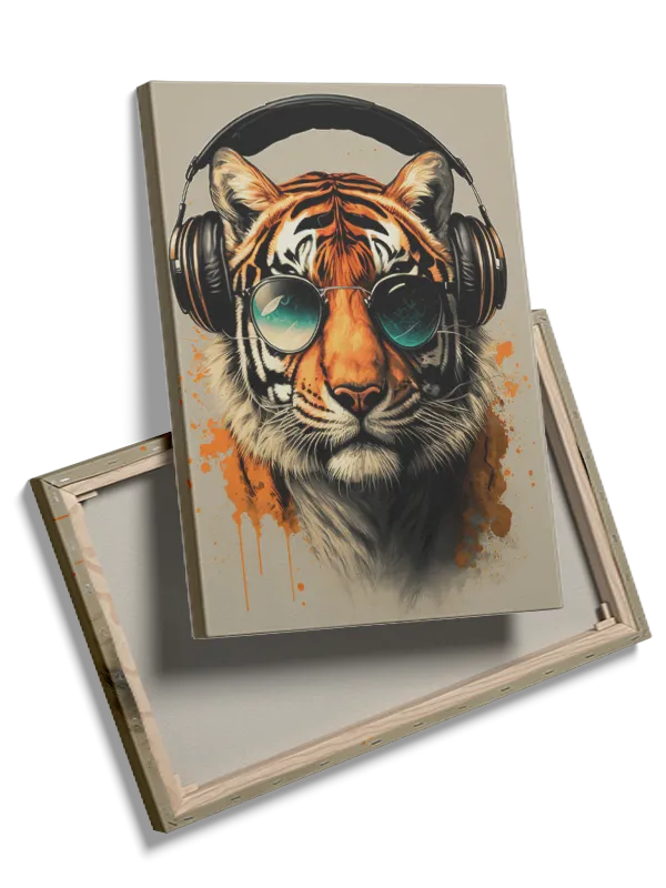 Tiger With Headphones Plakat