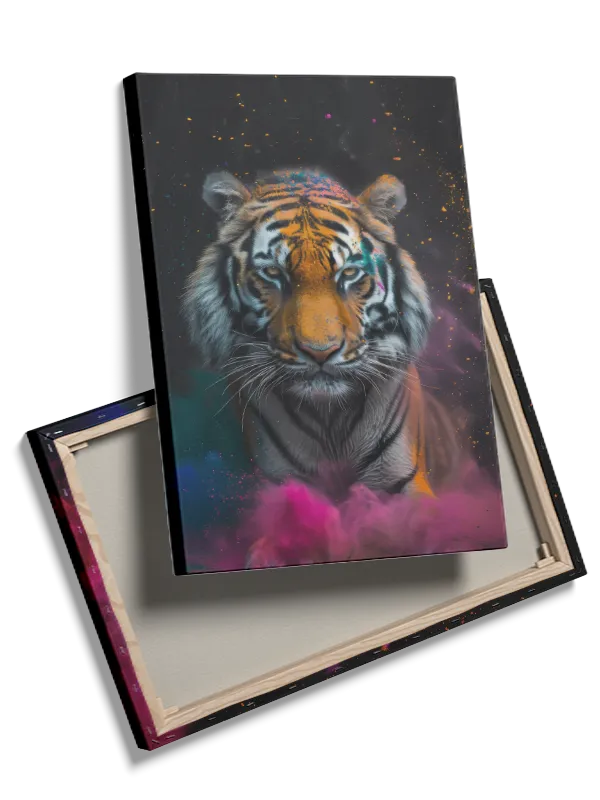 Tiger With Colorful Smoke Plakat