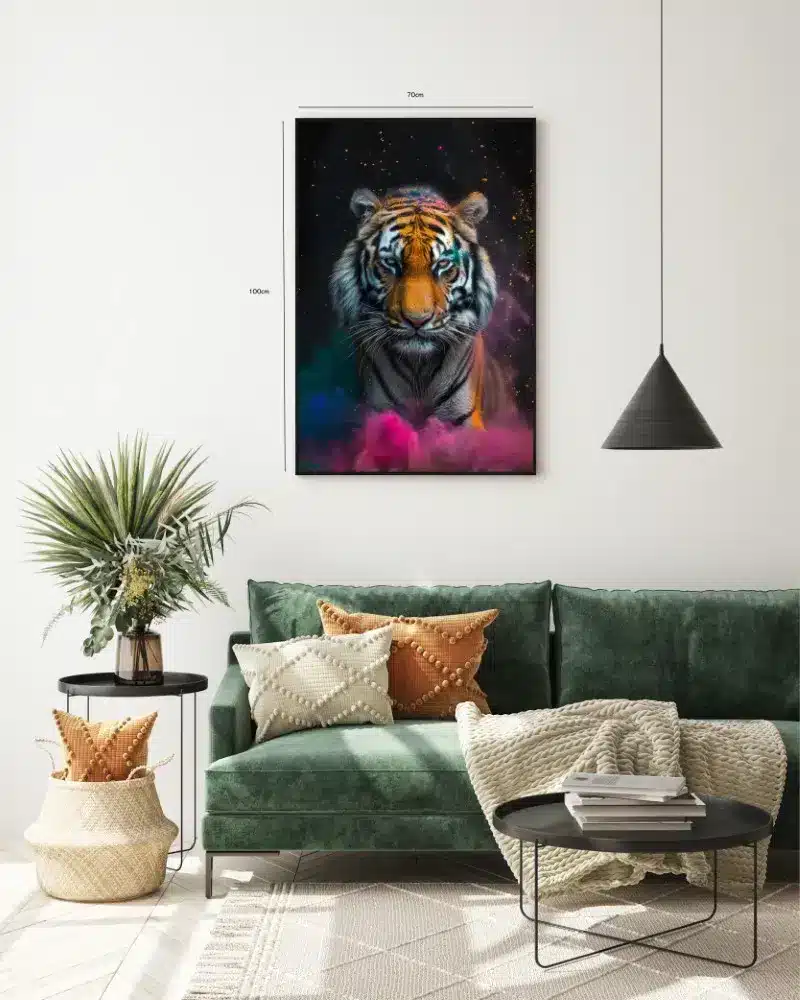 Tiger With Colorful Smoke Plakat