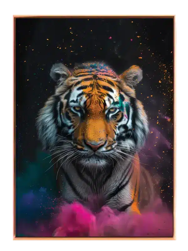 Tiger With Colorful Smoke Plakat